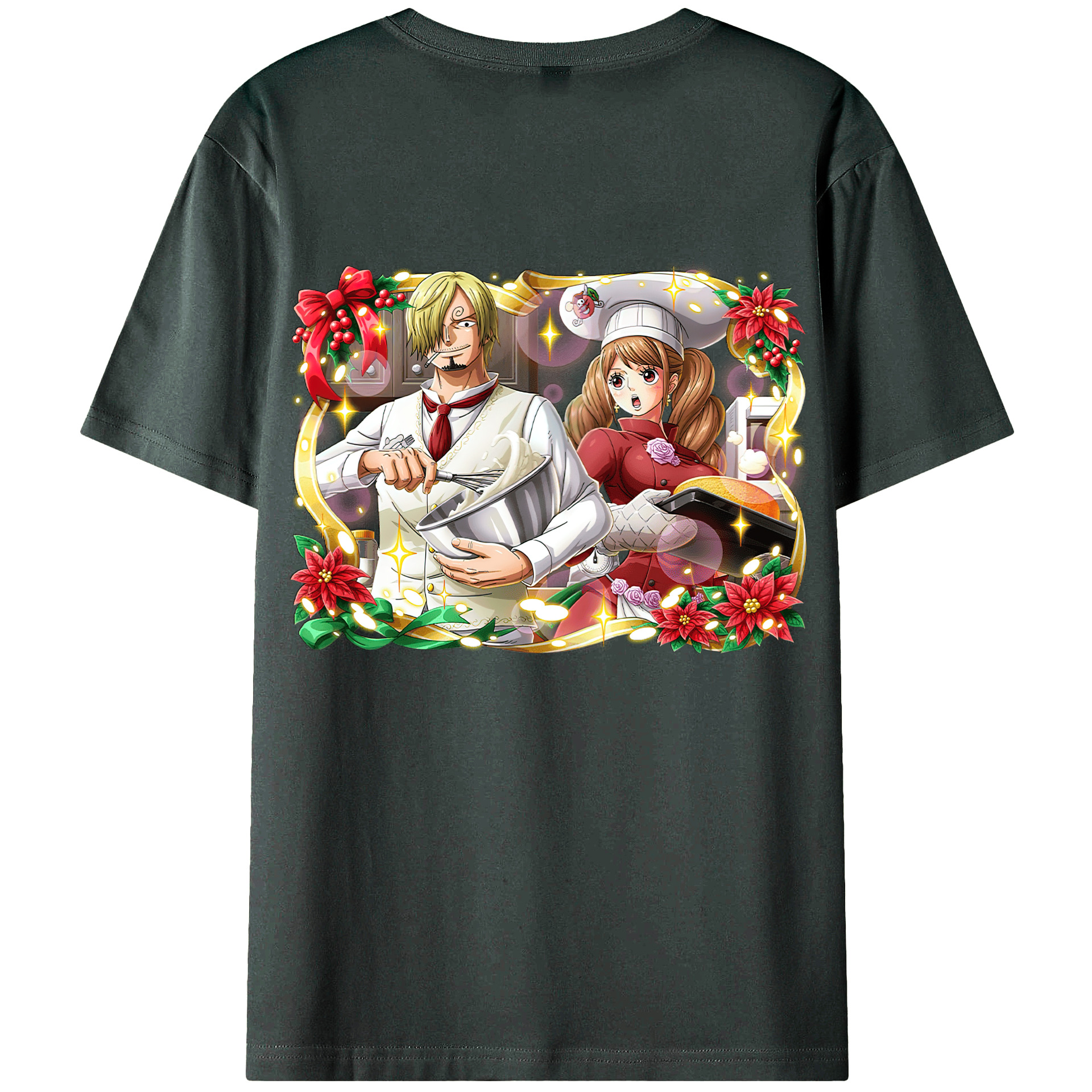 （画像用） ワンピース サンジ ONE PIECE Sanji 綿100％ メンズ半袖Tシャツ（バックプリント） 通気性